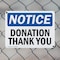 Signmission Donation Thank You, 10 in W x Rectangle, Plastic OS-2PACK-NS-P-710-L-11458 - alternate 6